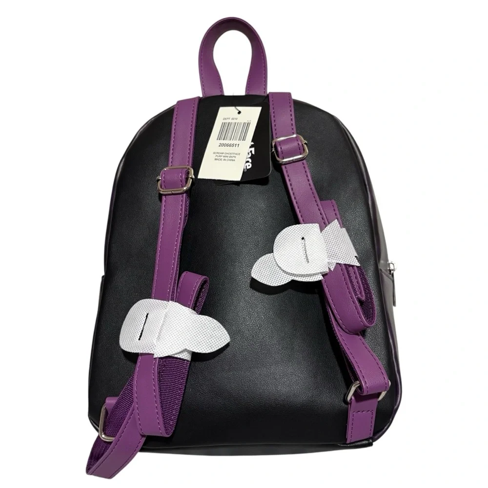NWT Bioworld Ghost Face Scream Call Me Purple & Black Mini Backpack